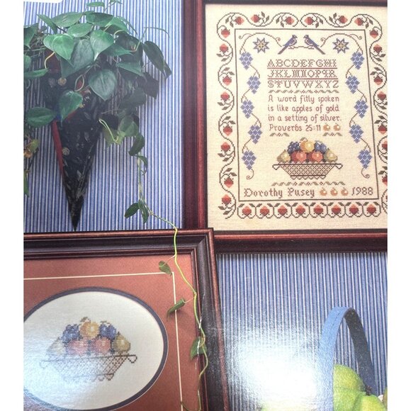 Basket Of Fruit Cross-Stitch Sampler Patterns By Bit Of Wisdom Includes Chart & - Picture 2 of 3